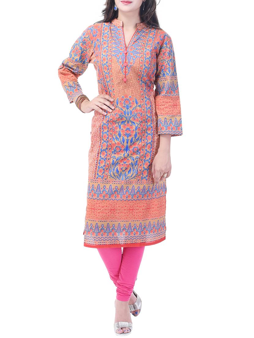 Multi Cotton Straight Kurta - By