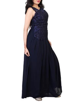 navy blue georgette maxi dress - 12307197 - Standard Image - 2