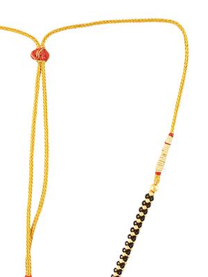 Black gold plated mangalsutra necklace - 12329627 - Standard Image - 2