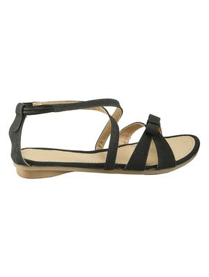 black leatherette sandal - 12331645 - Standard Image - 2