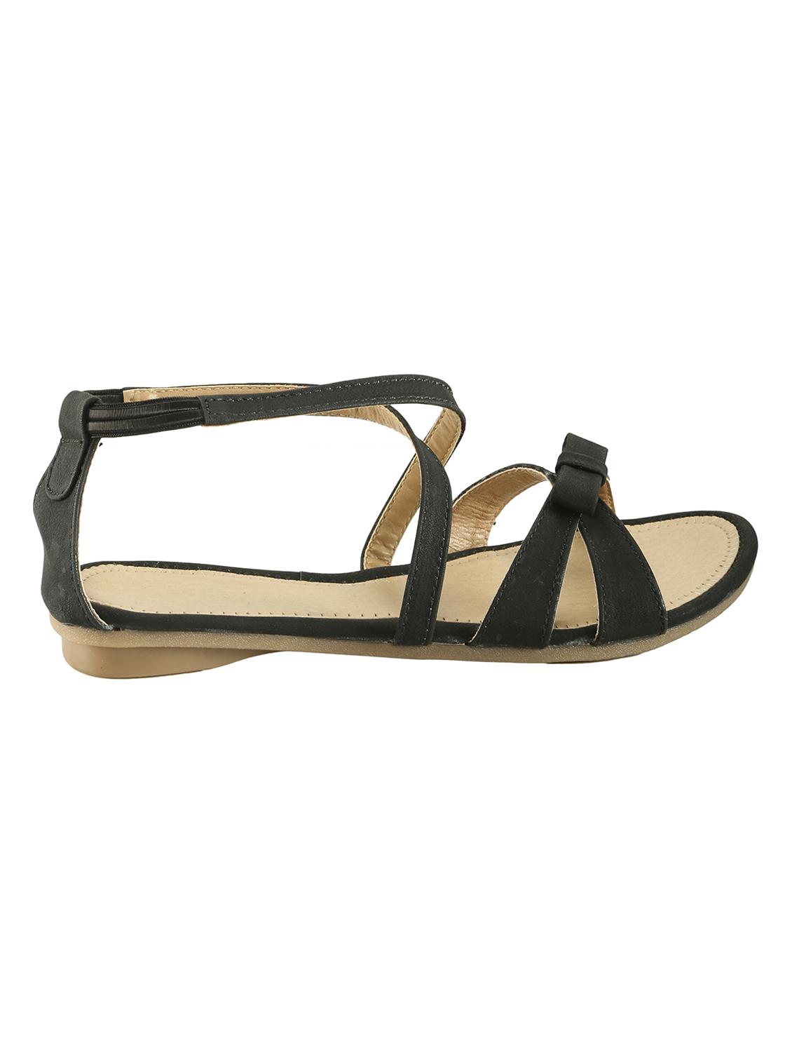 black leatherette sandal - 12331645 - Zoom Image - 2