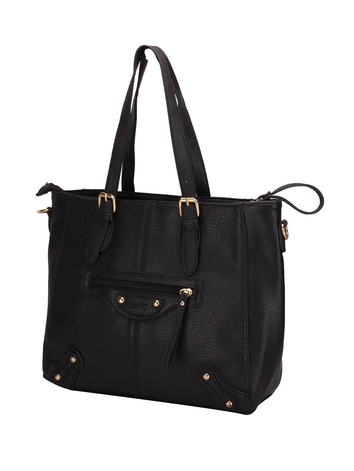 black leatherette handbag - 12333743 - Zoom Image - 5