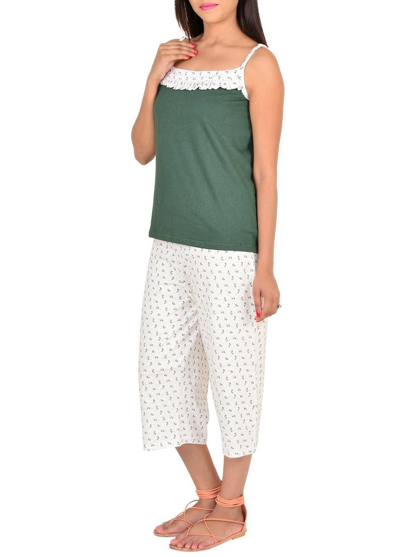 green cotton capri set - 12342632 - Zoom Image - 2