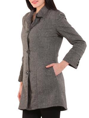 solid grey woollen coatigan - 12350382 - Standard Image - 2
