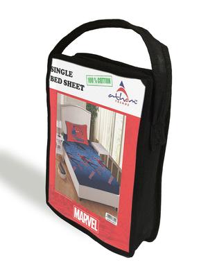 blue cotton spider man single bed sheet - 12369911 - Standard Image - 2