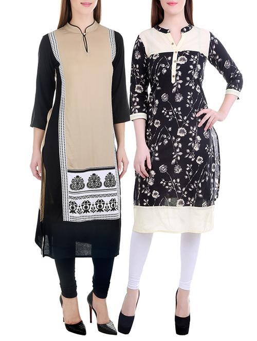multi colored cotton combos kurta - 12372756 - Standard Image - 1
