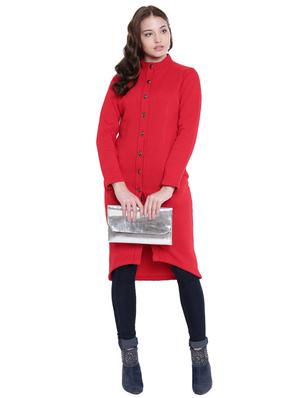 mandarin neck button up high low tunic - 12375435 - Standard Image - 5