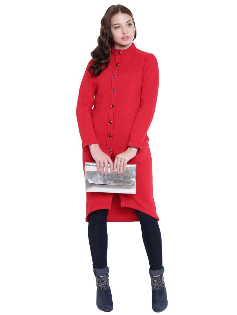 mandarin neck button up high low tunic - 12375435 - Zoom Image - 5
