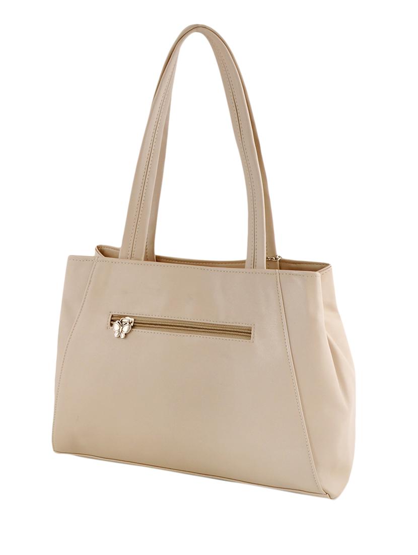 beige leatherette handbag and clutch combo - 12379289 - Zoom Image - 2