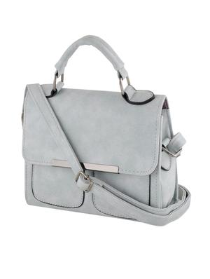 grey leatherette handbag with sling - 12391974 - Standard Image - 5