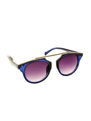 blue plastic round men sunglass - 12394492 - Standard Image - 2