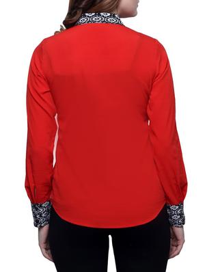red crepe shirt - 12400433 - Standard Image - 2