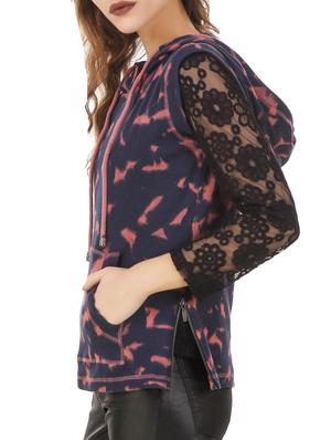 navy blue cotton hoodies sweatshirt - 12403235 - Standard Image - 2