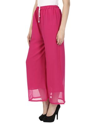 pink georgette palazzos - 12405639 - Standard Image - 2