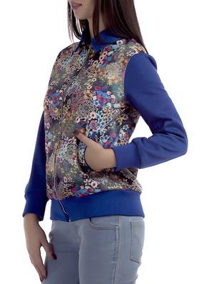 blue printed fleece jacket - 12405996 - Standard Image - 2