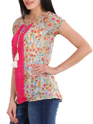 beige printed top - 12413445 - Standard Image - 2