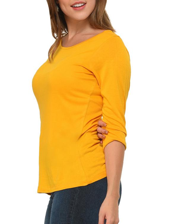 yellow viscose regular tee - 12420621 - Zoom Image - 2