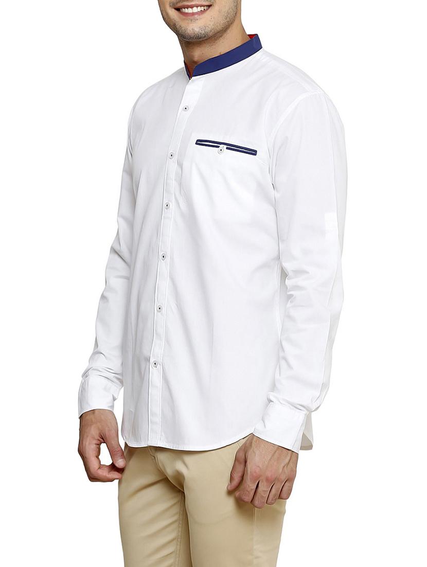 white cotton casual shirt - 12420783 - Zoom Image - 2