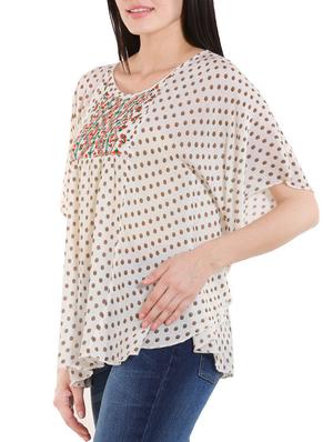 beige viscose top - 12421317 - Standard Image - 2