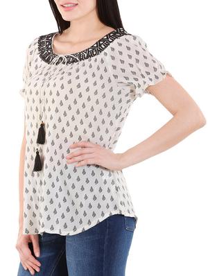 beige viscose top - 12421318 - Standard Image - 2