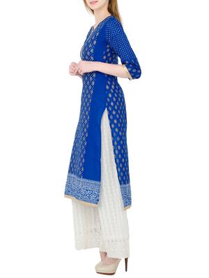 block print straight kurta - 12426208 - Standard Image - 2