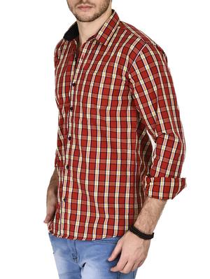 red cotton casual shirt - 12430740 - Standard Image - 2