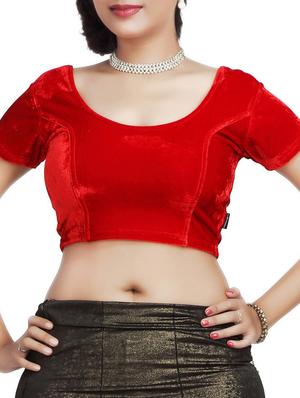 red velvet solid blouse - 12433397 - Standard Image - 2