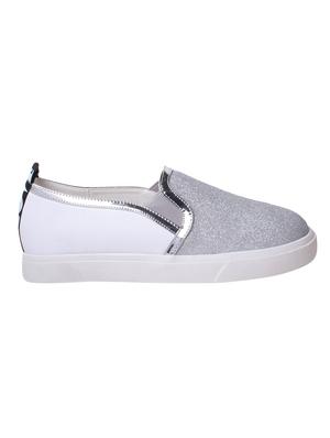 silver faux leather plimsoll - 12435700 - Standard Image - 2