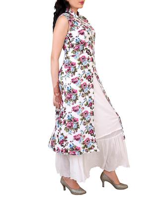 white floral printed cotton maxi dress - 12437081 - Standard Image - 2
