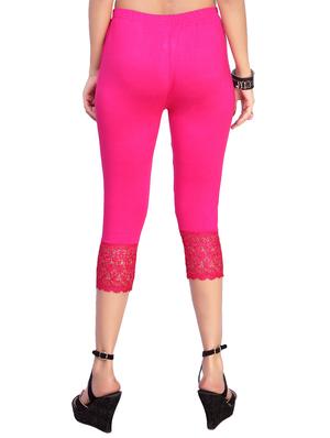pink cotton capri leggings - 12437105 - Standard Image - 2