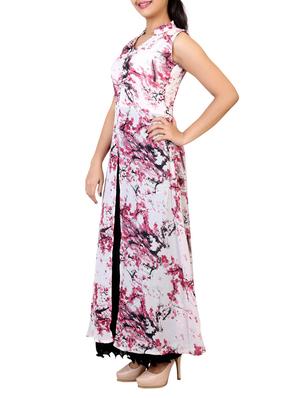 multicolored printed georgette maxi dress - 12437143 - Standard Image - 2