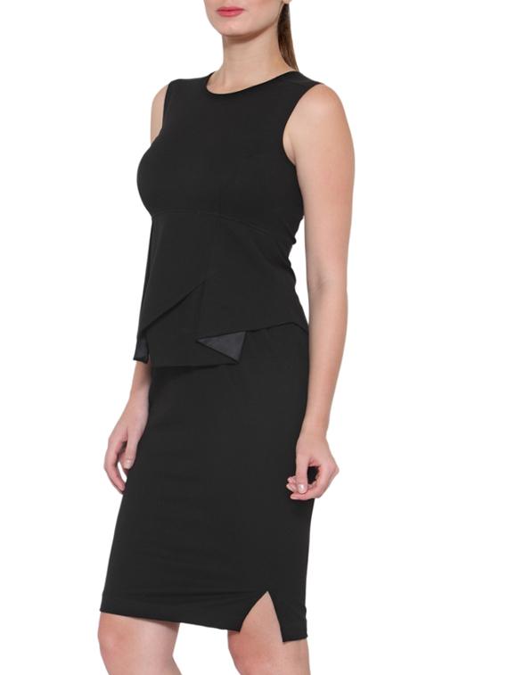 Black sleeveless peplum top and skirt set - 12449646 - Zoom Image - 2