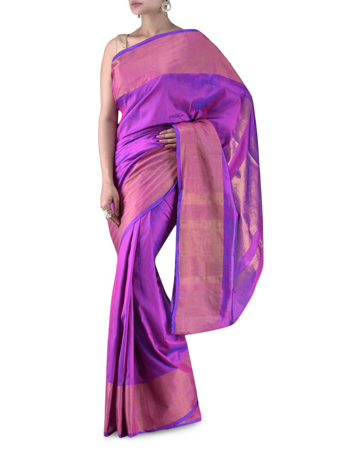 Purple Uppada Silk Saree - By