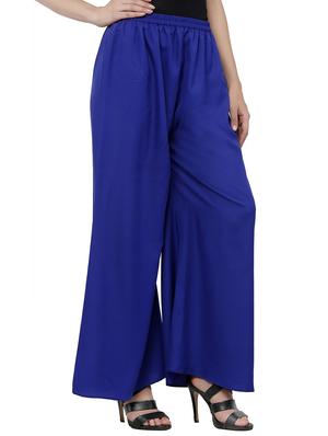 blue crepe palazzos - 12453205 - Standard Image - 2