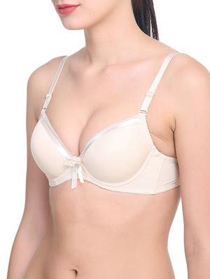 beige cotton push up bra - 12455835 - Standard Image - 2