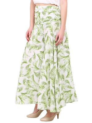 green printed polyester palazzo - 12462076 - Standard Image - 2