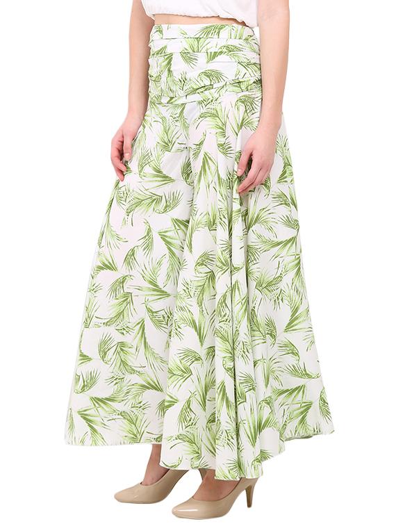green printed polyester palazzo - 12462076 - Zoom Image - 2