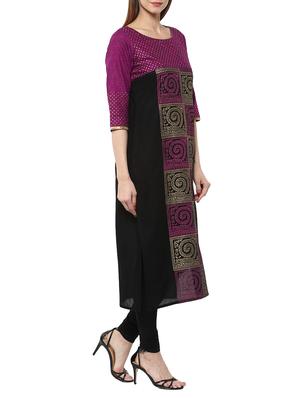 purple cotton long kurta - 12462633 - Standard Image - 2