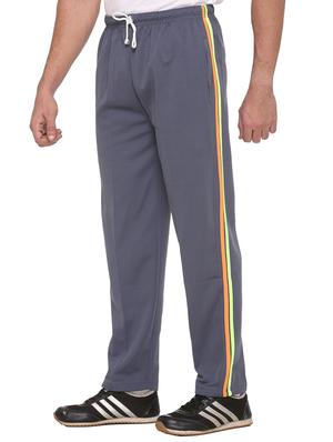 grey cotton full length track pant - 12467806 - Standard Image - 2