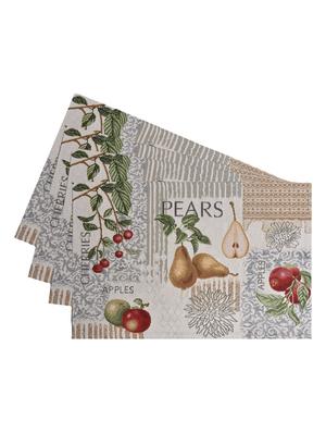 Avira Home Fruity Magic Table Mat- Set of 4-Jaquard Woven-Machine Washable- (13"x19") - 12468284 - Standard Image - 2