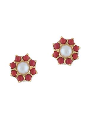 multi colored gold plated studs earring - 12469164 - Standard Image - 2
