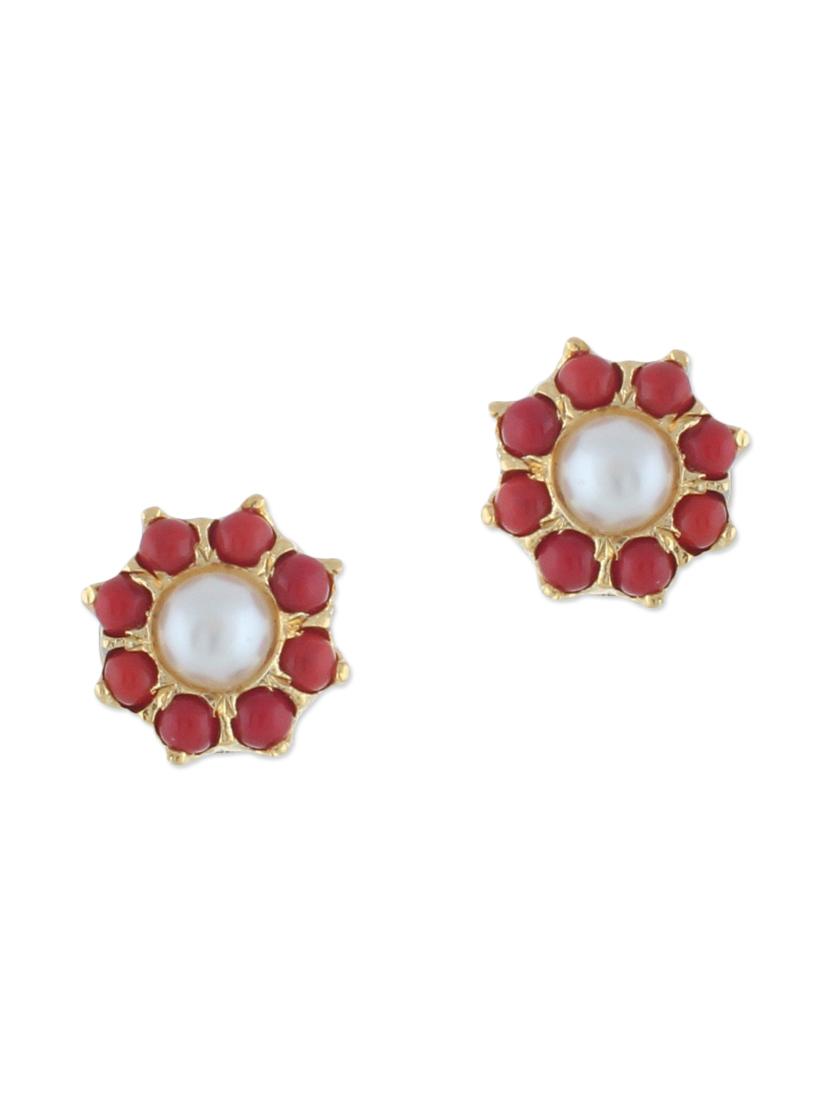 multi colored gold plated studs earring - 12469164 - Zoom Image - 2