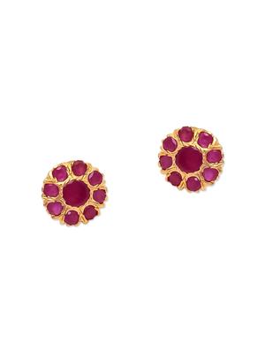 multi colored gold plated studs earring - 12469197 - Standard Image - 2