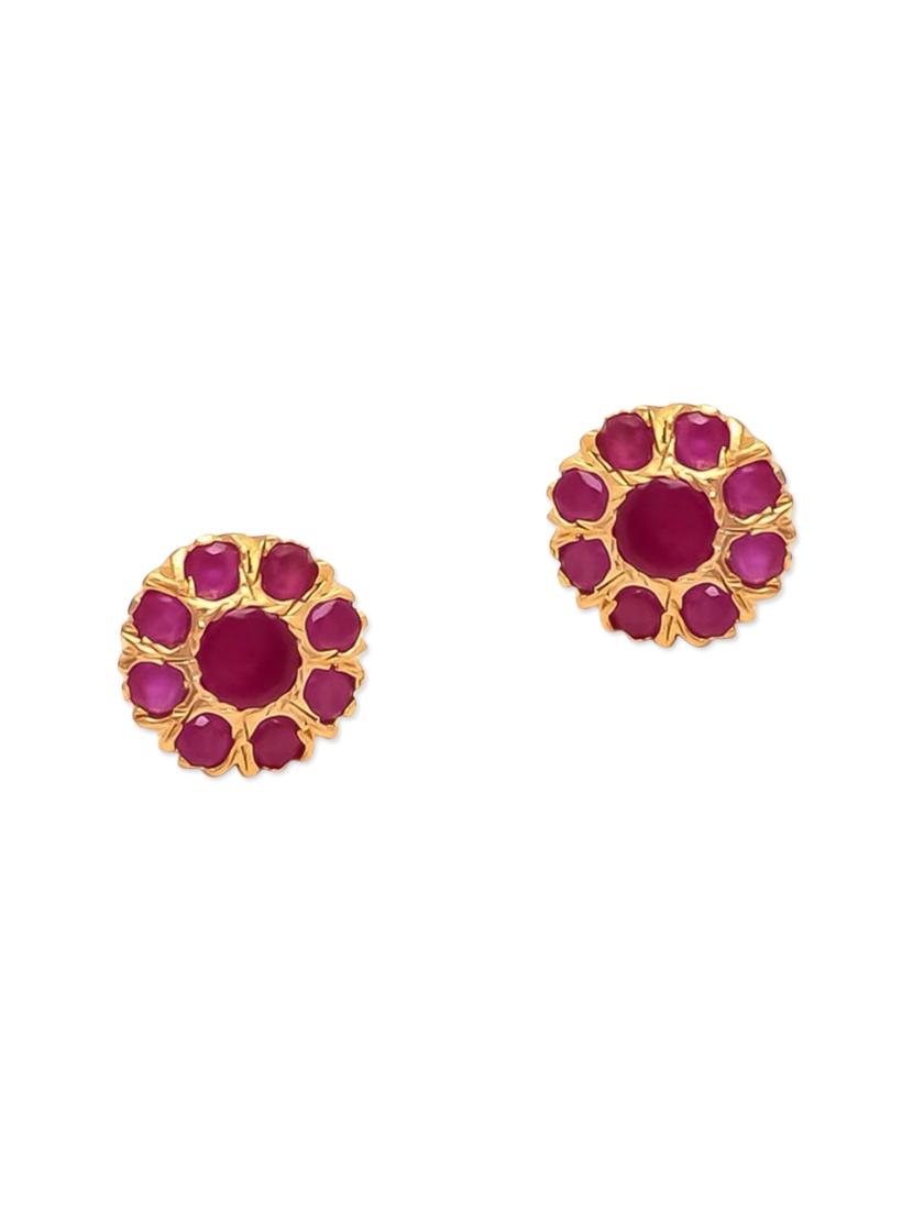 pink gold plated studs earring - 12469214 - Zoom Image - 2