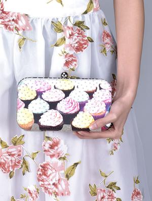 multicoloured cupcakes printed box clutch - 1247588 - Standard Image - 2