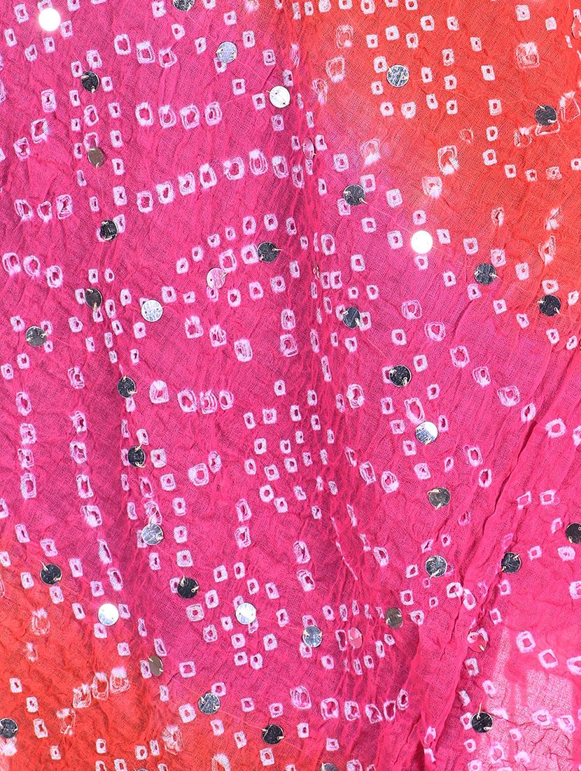 orange cotton bandhani dupatta - 12476082 - Zoom Image - 2