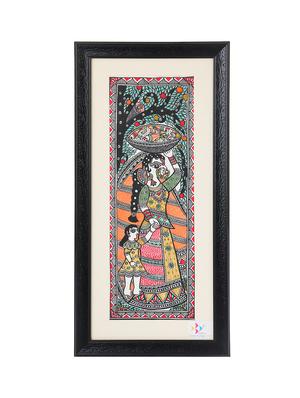 iMithila Beautiful Depiction Of Rural Woman With Fish Going To Market (47x23 cms) - 12481435 - Standard Image - 2
