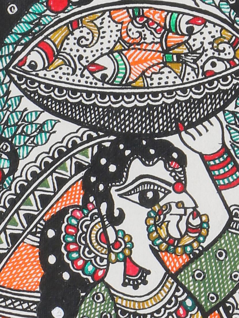 iMithila Beautiful Depiction Of Rural Woman With Fish Going To Market (47x23 cms) - 12481435 - Zoom Image - 5