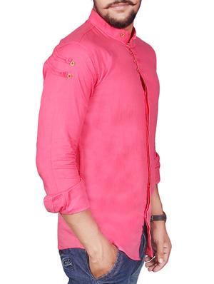 pink linen casual shirt - 12484969 - Standard Image - 2