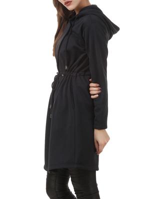 solid black long over coat - 12484985 - Standard Image - 2